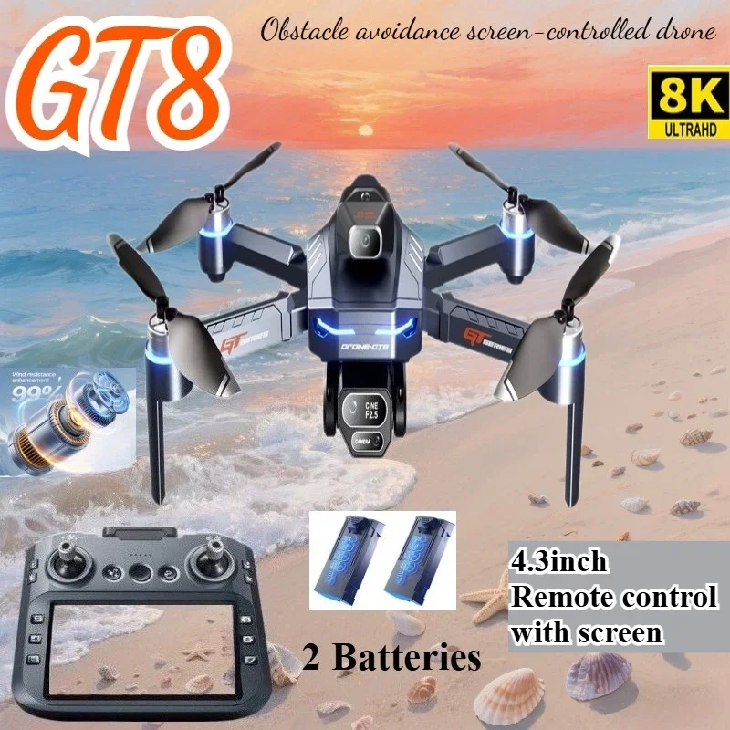 Drone E88Pro Rc 4K - Drone 4K HD GT8 กล้องหลีกเลี่ยงอุปสรรคการถ่ายภาพทางอากาศBrushless Droneหน้าจอพับRC
