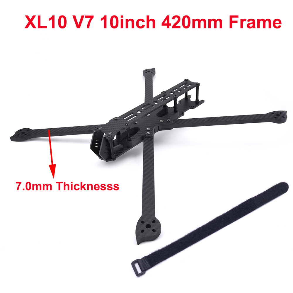 Carbon Fiber Drone Arm - V7 XL10ระยะฐานล้อ10นิ้ว420 420มม. ความหนา7.0มม. โครงคาร์บอนไฟเบอร์ทรูเอ็กซ์10นิ้วสำหรับโดรนฟรีสไตล์บังคับวิทยุ FPV