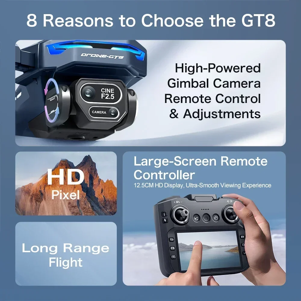 Drone 4K HD GT8 กล้องหลีกเลี่ย - Drone E88Pro Rc 4K บทวิจารณ์และราคา