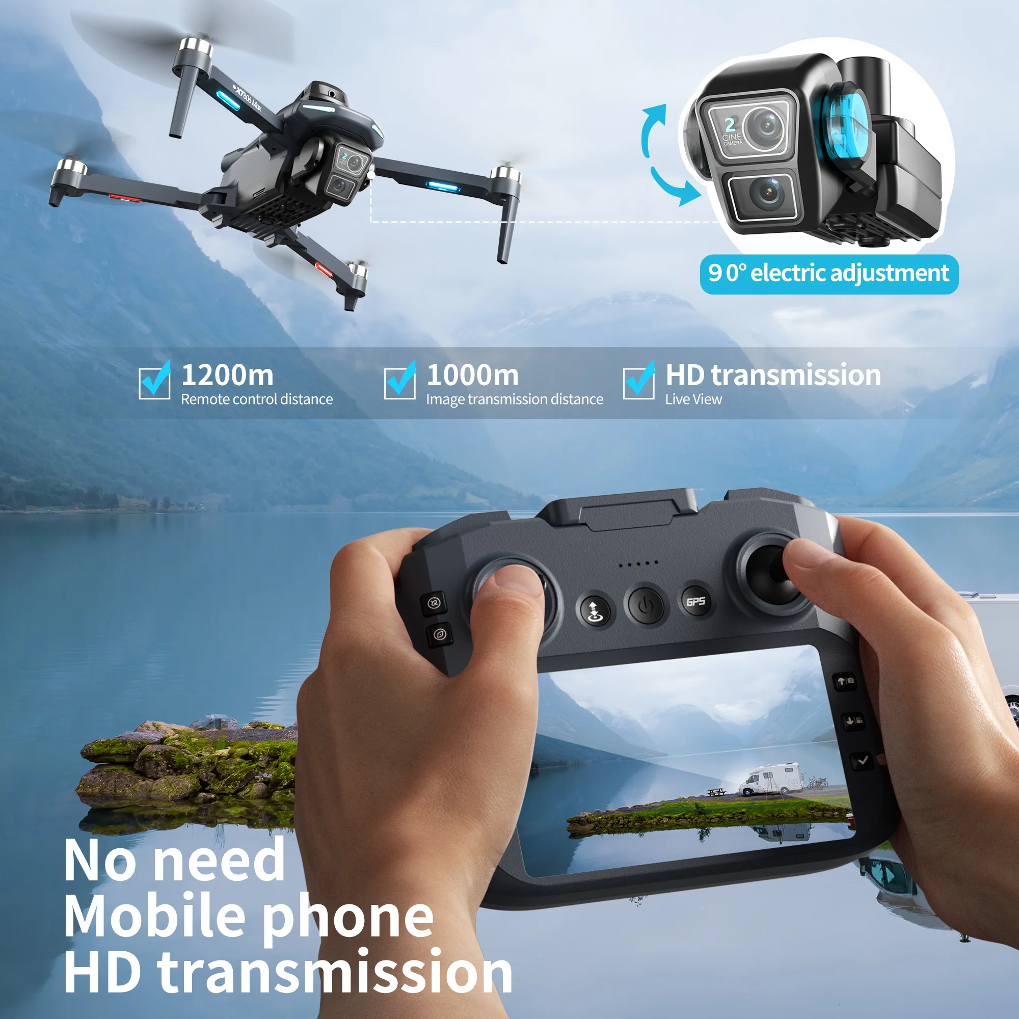 โดรนรุ่น Original XT606 ระดับม - Drone E88Pro Rc 4K บทวิจารณ์และราคา