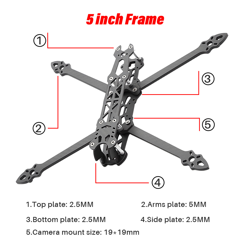 โครงโดรนแข่ง FPV Mark4 ขนาด 5  - Carbon Fiber Drone Arm บทวิจารณ์และราคา